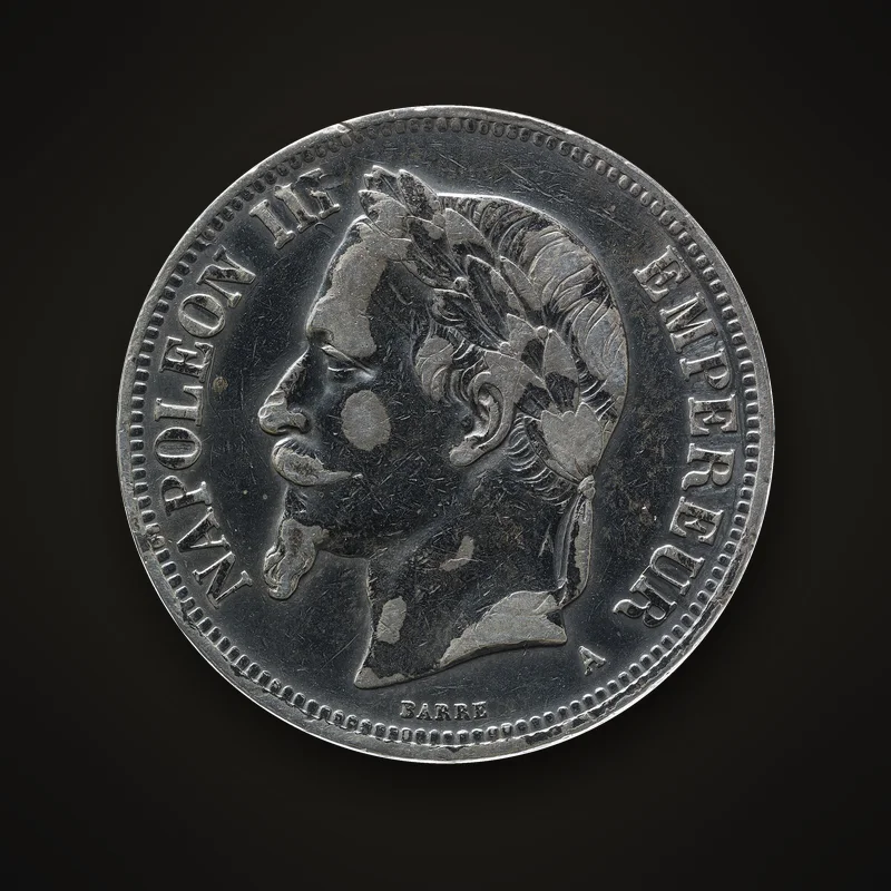 Écu de 5 francs en argent Napoléon III de 1870