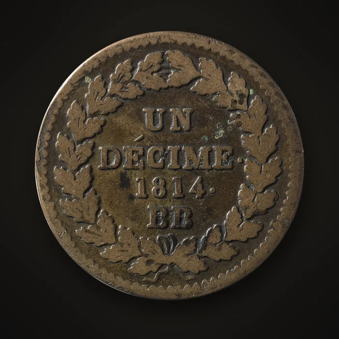 Décime du blocus de Strasbourg de 1814 marqué BB