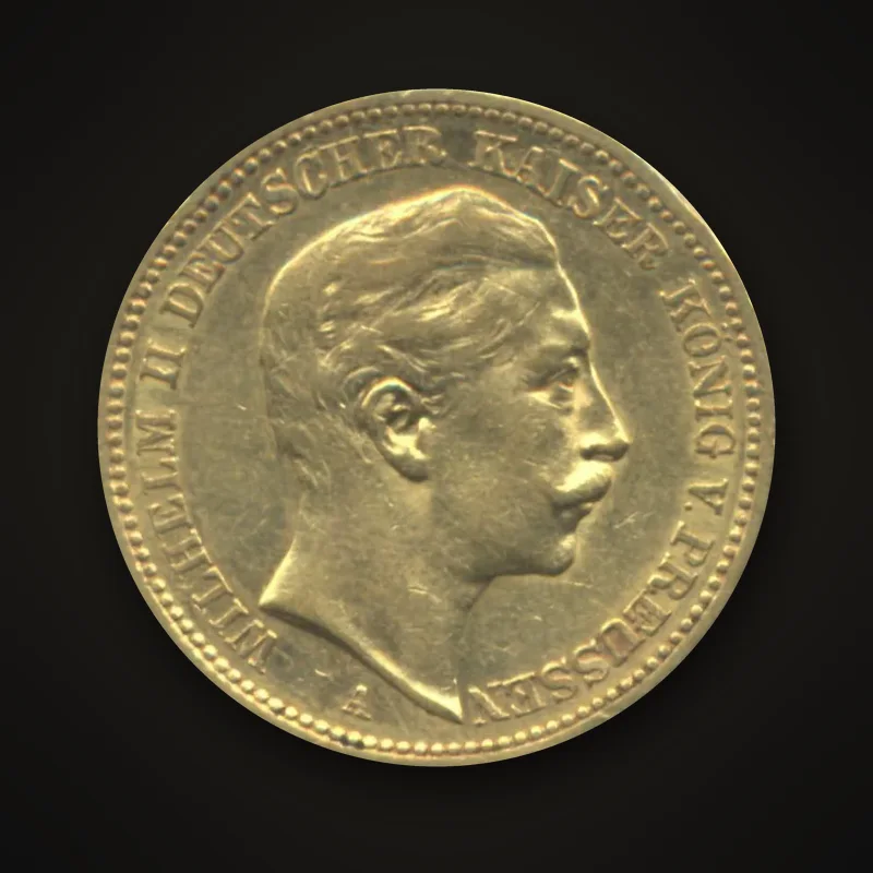 20 marks or de Guillaume II, Prusse, 1899, avers