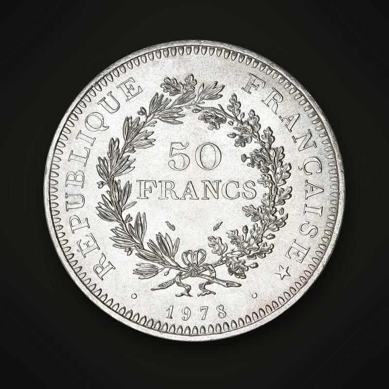 50 francs Hercule en argent, 1978, revers